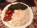 Spinach, Coconut Rice, Fried Plantains
